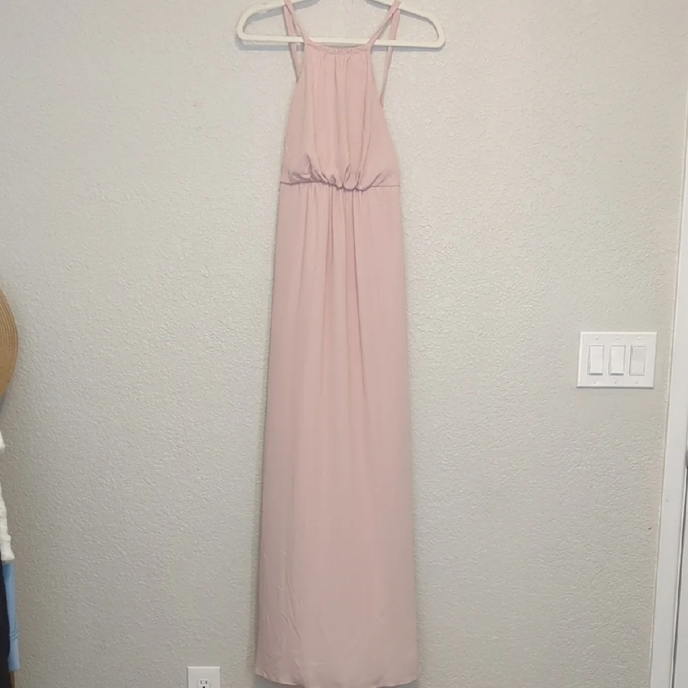 Show Me Your MuMu Amanda blush sleeveless backless halter maxi dress - Picture 5 of 11